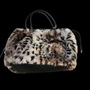 Faux Fur and Leather Women's Bag By Calvin Klein